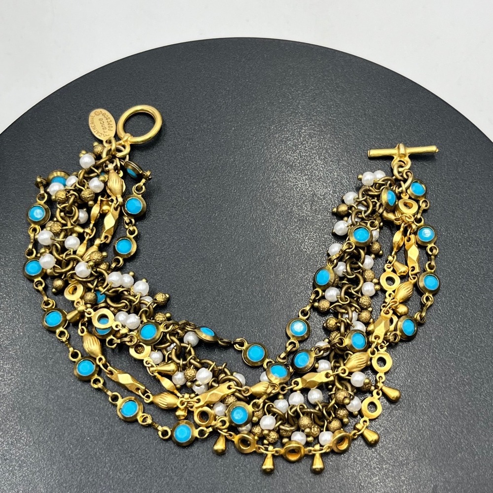 Catherine Popesco La Vie Parisienne Faux Turquoise Pearl ChaCha Bracelet